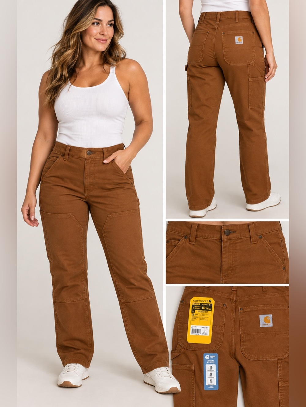 Carhartt Women’s Rugged Flex Relaxed Fit Double Front Work Pants 10 Tall #1141